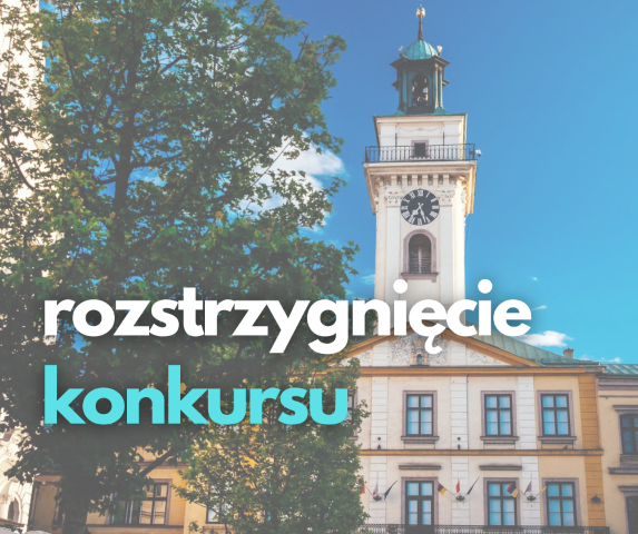 grafika informacyjna przedstawiająca ratusz w cieszynie z napisem 